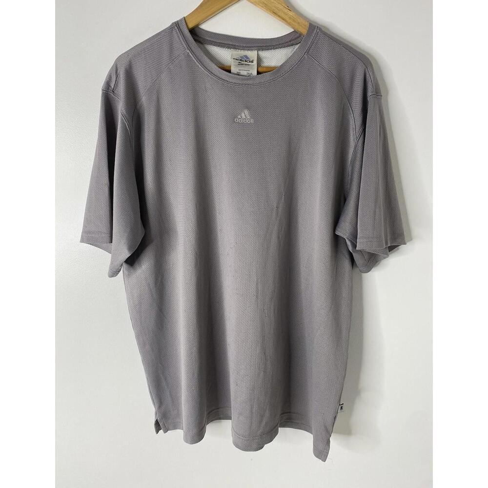 Adidas Soccer Jersey Shirt Mens XL Short Sleeve Mesh Logo Gray Vintage Athletic